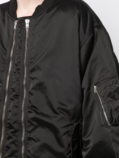 Shop Nicolas Andreas Taralis Exposed-seam Zip-up Bomber Jacket In Black