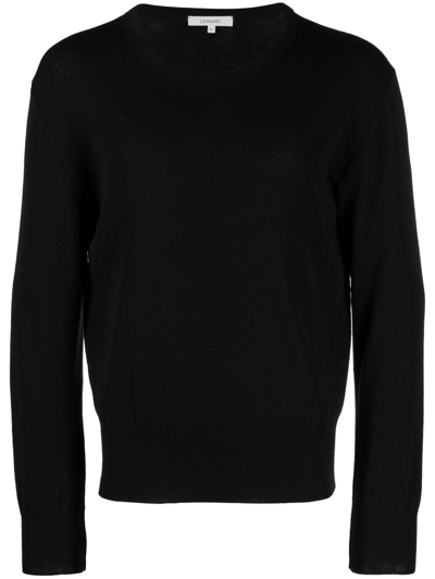 Shop Lemaire Fine-knit Wool Jumper In Black