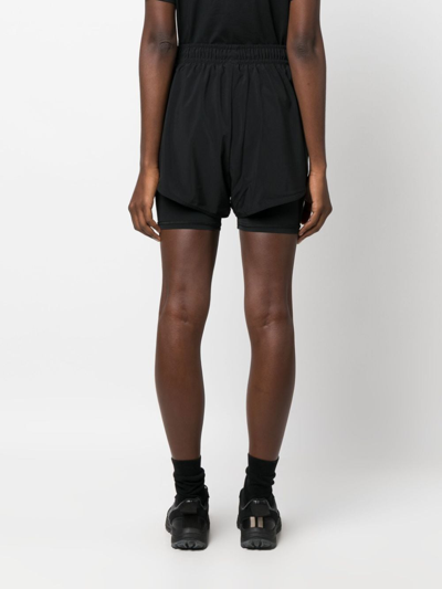 Adidas By Stella Mccartney Truepurpose Layered Perforated Recycled-shell And Stretch Shorts In Black