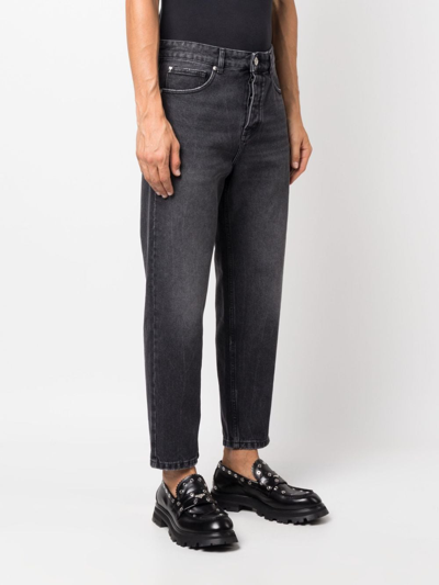 Shop Ami Alexandre Mattiussi Mid-rise Cropped Jeans In Black