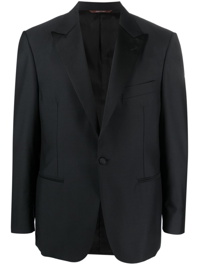 Shop Canali Single-breasted Wool Dinner Jacket In Black