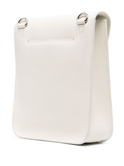 Shop Akris Small Anouk Leather Crossbody Bag In White