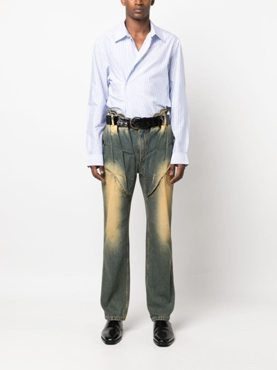 Shop Juntae Kim Mid-rise Straight-leg Jeans In Green