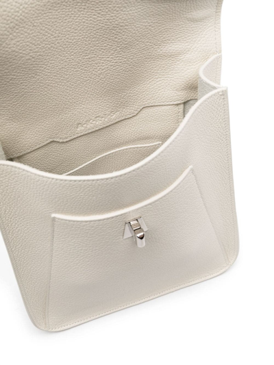 Shop Akris Small Anouk Leather Crossbody Bag In White
