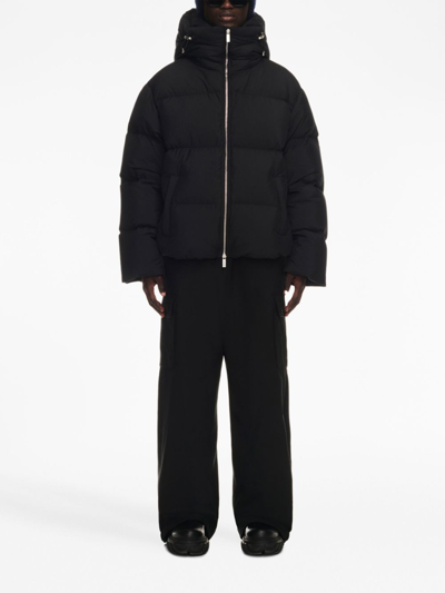 Shop Off-white Zip-fastening Padded Jacket In Black