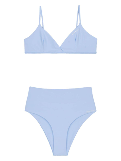 Shop Sporty And Rich Brigitte Triangle Bikini Top In Blue