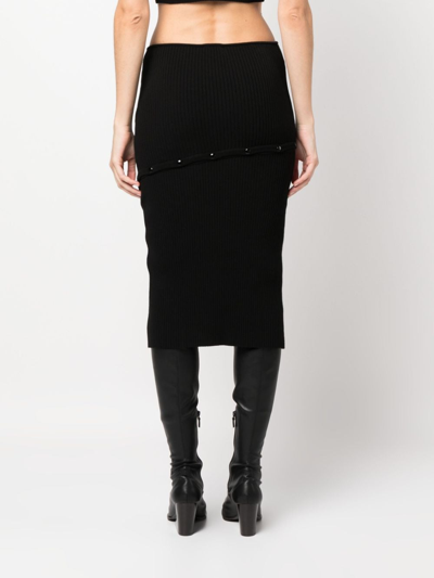Shop Courrèges Detachable-panel High-waist Skirt In Black