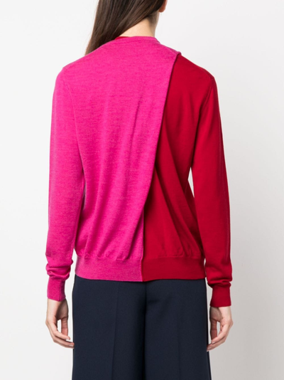 Shop Colville Contrasting-detail Fine-knit Sweatshirt In Red