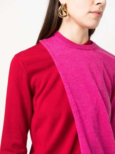Shop Colville Contrasting-detail Fine-knit Sweatshirt In Red