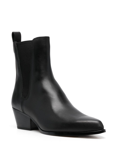 Shop Michael Michael Kors Pointed-toe Leather Ankle Boots In Black