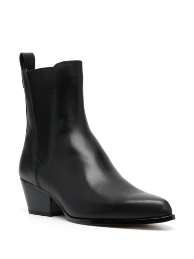 Michael Michael Kors Pointed-toe Leather Ankle Boots In Black