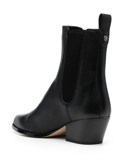 Michael Michael Kors Pointed-toe Leather Ankle Boots In Black