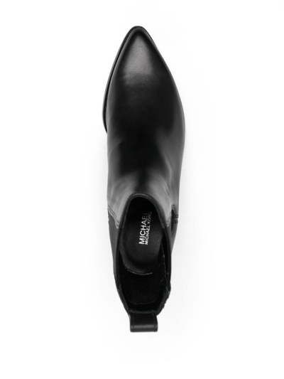 Michael Michael Kors Pointed-toe Leather Ankle Boots In Black