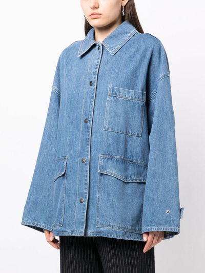 Shop Studio Tomboy Drop-shoulder Denim Jacket In Blue