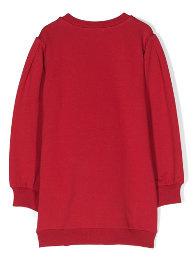 Shop Monnalisa Cry Babies Stretch-cotton Sweatshirt Dress In Red