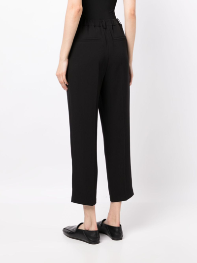 Shop Studio Tomboy Straight-leg Cropped Trousers In Black