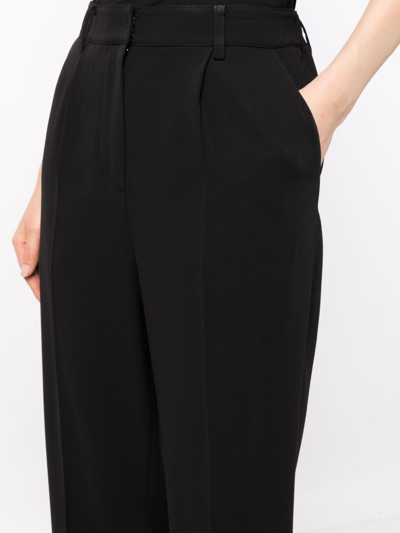 Shop Studio Tomboy Straight-leg Cropped Trousers In Black