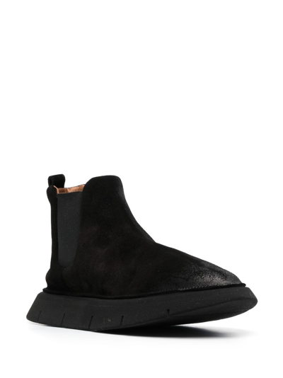 Marsèll Suede Round-toe Slip-on Boots In Black