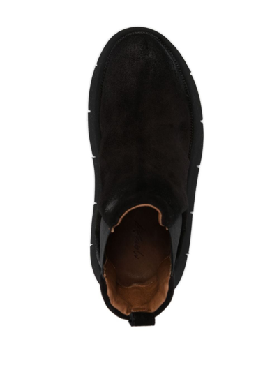 Marsèll Suede Round-toe Slip-on Boots In Black