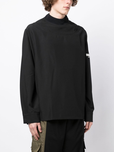 Oamc Rapid Logo-print Shirt In Black