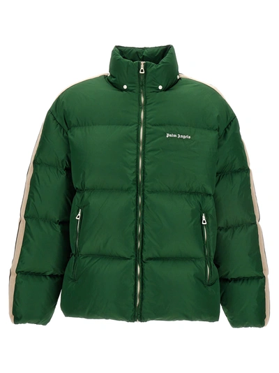 Shop Palm Angels Logo Down Jacket Casual Jackets, Parka Green