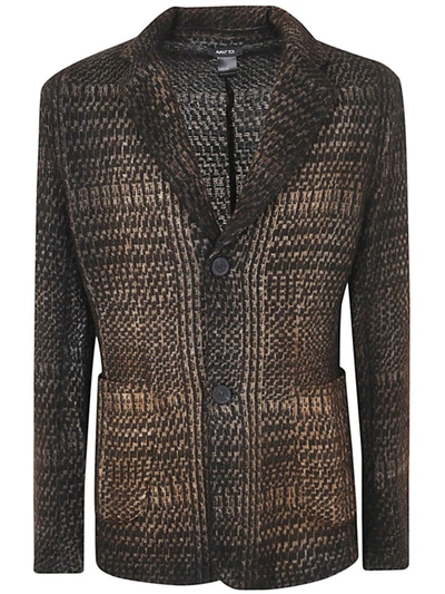 Shop Avant Toi Prince Of Wales Jacquard Rever Jacket With Shadows Clothing In Brown