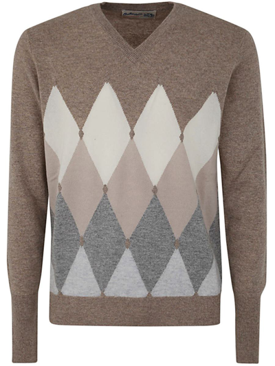 Shop Ballantyne V Neck Pullover With Diamonds Clothing In Brown
