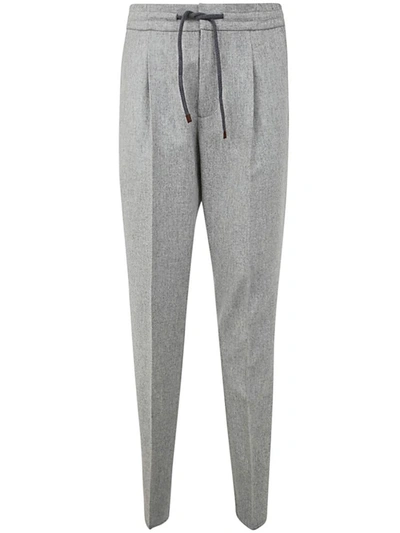 Shop Brunello Cucinelli Trousers With Drawstring Clothing In White