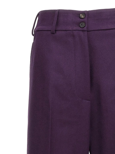 Shop Etro Wool Pants In Purple