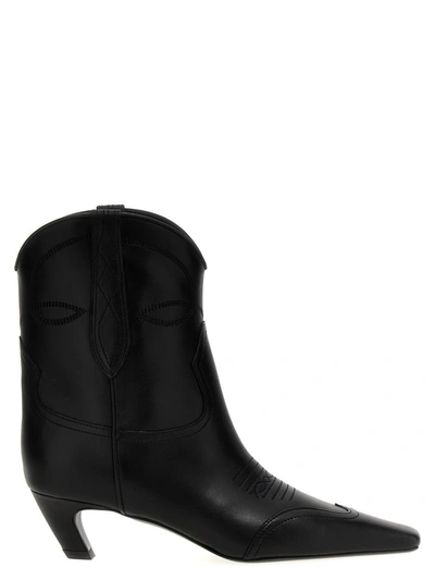 Shop Khaite 'dallas' Ankle Boots In Black