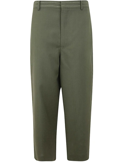 Shop Marni Drop Crotch And Loose Fit Trousers Clothing In Green