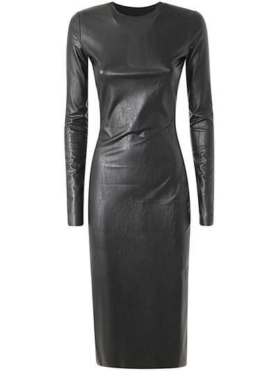 Shop Mm6 Maison Margiela Long Sleeves Midi Dress Clothing In Black