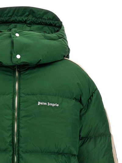 Shop Palm Angels Logo Down Jacket In Green