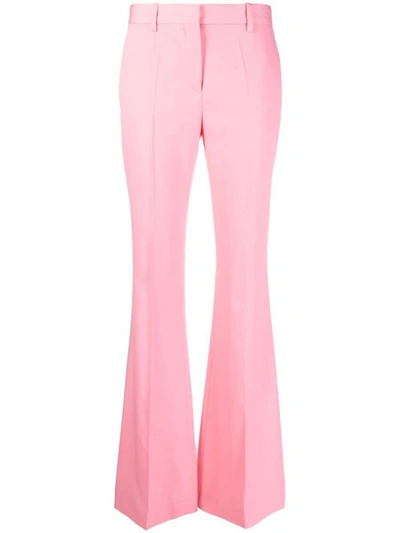 Shop Versace Informal Pant Responsible Wool Tailoring Fabric Clothing In Pink &amp; Purple