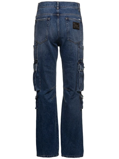 Shop Dolce & Gabbana Cargo Jeans In Blu