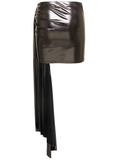 Blumarine Gonna Drappeggiata Argento Metallizzato In Metallic