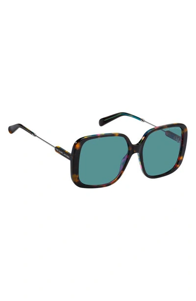 Shop Marc Jacobs 57mm Square Sunglasses In Havana Vio/ Blue