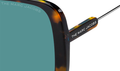 Shop Marc Jacobs 57mm Square Sunglasses In Havana Vio/ Blue