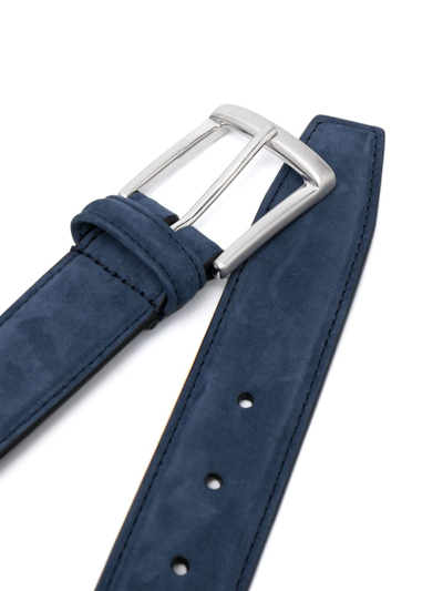 Shop Anderson's Contrast-stitch Suede Belt In Blue