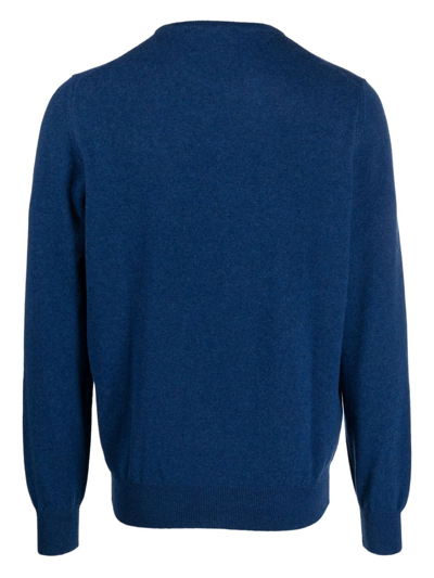 Shop Fileria Fine-knit Cashmere Jumper In Blue