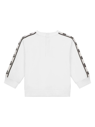 Shop Dolce & Gabbana Logo-print Cotton Sweatshirt In White