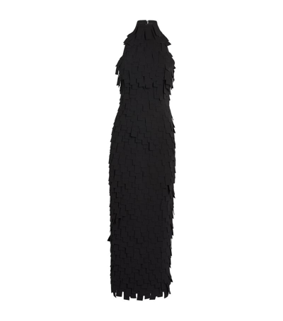 Shop A.w.a.k.e. A. W.a. K.e. Mode Square-detail Halterneck Midi Dress In Black