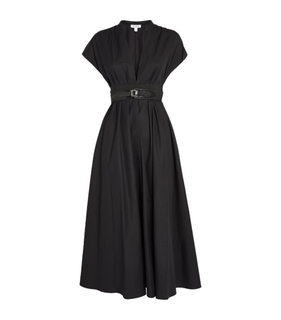 Shop Alaïa Belted Midi Dress In Black