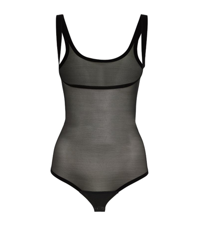 Shop Wolford Tulle Forming Bodysuit In Black