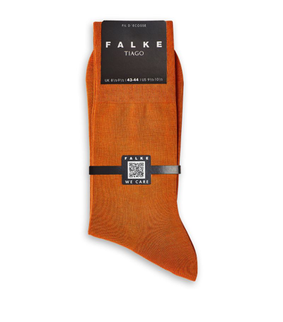 Shop Falke Cotton-blend Tiago Socks In Orange