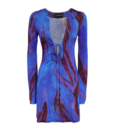 Shop Louisa Ballou Kaftan Mini Dress In Blue
