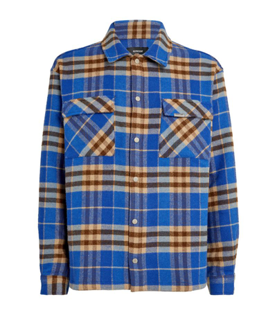 Shop Represent Check Overshirt In Blue