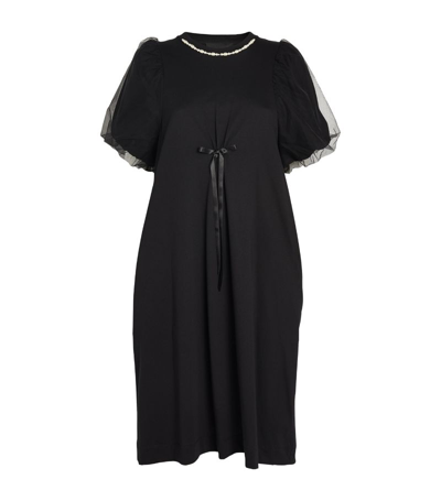 Shop Simone Rocha Bow-detail Midi Dress In Black
