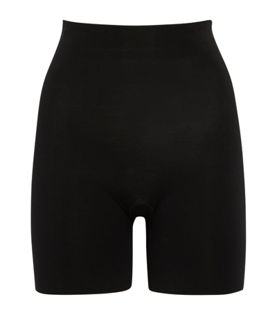 Shop Wolford Cotton-blend Control Shorts In Black