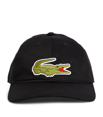 Shop Lacoste Embroidered Logo Cap In Black